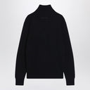 Cardigã preto de algodão com zíper MM6 Maison Margiela
