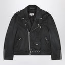 MM6 Maison Margiela Black washed-effect biker jacket