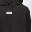 MM6 Maison Margiela Felpa con cappuccio nera in cotone Numeric