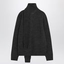 Cardigan grigio in misto lana MM6 Maison Margiela con sciarpa