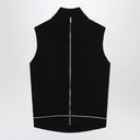 MM6 メゾン マルジェラ ジップ付きベスト ブラック コットン混紡