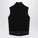 MM6 メゾン マルジェラ ジップ付きベスト ブラック コットン混紡