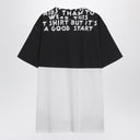 Camiseta de algodón blanca/negra contra el SIDA de MM6 Maison Margiela