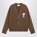 Ami Paris Hazelnut Ami De Coeur cardigan