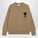 Ami Paris Camel Ami De Coeur sweater in wool