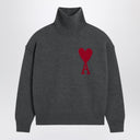 Suéter de cuello alto Ami Paris Ami De Coeur gris