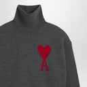 Suéter de cuello alto Ami Paris Ami De Coeur gris