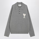 Ami Paris Ami De Coeur suéter polo gris