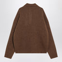 Ami Paris Ami De Coeur polo sweater in hazelnut color