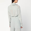 Camisa color hielo Alberta Ferretti con detalle floral