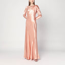 Vestido largo rosa brillante de satén Alberta Ferretti