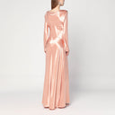 Vestido largo rosa brillante de satén Alberta Ferretti