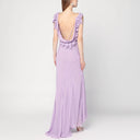 Vestido largo Alberta Ferretti con volantes lila