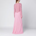 Vestido de noche rosa Alberta Ferretti con bordado de cuentas