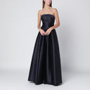 Vestido de noche azul de Alberta Ferretti en mikado mezcla de seda