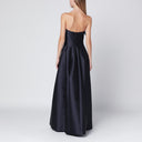 Vestido de noche azul de Alberta Ferretti en mikado mezcla de seda