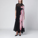Vestido negro de seda Alberta Ferretti con estampado de orquídeas
