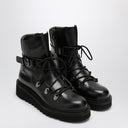 Ferragamo Black leather lace-up boot