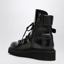 Ferragamo Black leather lace-up boot
