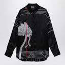 Ferragamo Black silk satin shirt