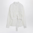 Ferragamo White belted shirt in cotton blend