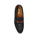 Black Fabric Slip-On Loafers