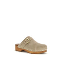 Beige Calf Leather Bos Taurus Clogs
