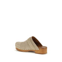 Beige Calf Leather Bos Taurus Clogs
