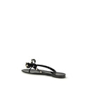 Black Pvc Flat Sandals