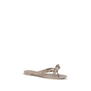 Beige Pvc Flat Sandals