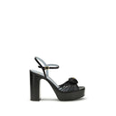 Black Calf Leather Bos Taurus Platform Sandals