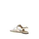 Cream Calf Leather Bos Taurus Flat Sandals