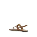 Brown Calf Leather Bos Taurus Flat Sandals