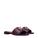 Purple Leather Slippers