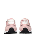 Pink Leather Low Top Sneakers