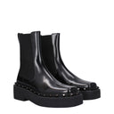 Black Leather Ankle Boots