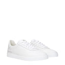 White Leather Low Top Sneakers