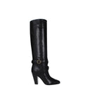 Black Leather High Heel Boots