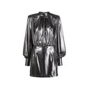 Silver Polyester Cocktail Dress