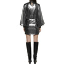 Silver Polyester Cocktail Dress