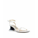 White Lamb Leather Strap-On Sandals