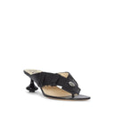 Black Lamb Leather Flat Sandals