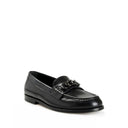 Black Leather Slip-On Loafers