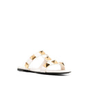 White Calfskin Flat Sandals