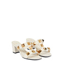 White Calfskin Platform Sandals