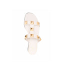 White Calfskin Flat Sandals