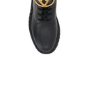 Black Calfskin Lace-Up Boots