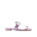 Purple Silk Flat Sandals
