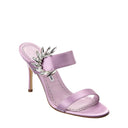 Purple Silk Stiletto Heel Sandals