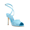 Blue Calfskin Stiletto Heel Sandals